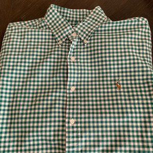 Polo Ralph Lauren Green Gingham LS Button Down XL